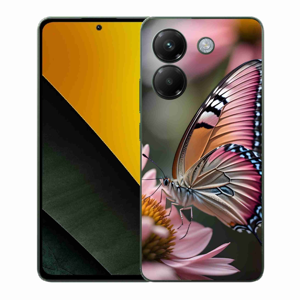 Gelový kryt mmCase na Xiaomi Poco M7 Pro 5G - barevný motýl