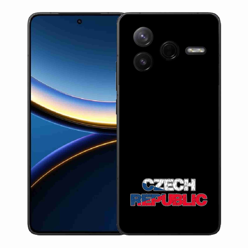 Gelový kryt mmCase na Xiaomi Poco F7 Pro - Czech Republic černé pozadí
