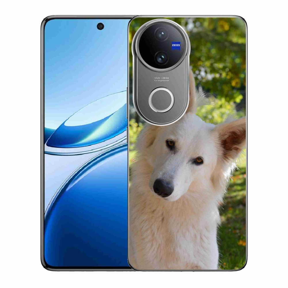 Gelový kryt mmCase na Vivo V50 5G - bílý švýcarský ovčák 1
