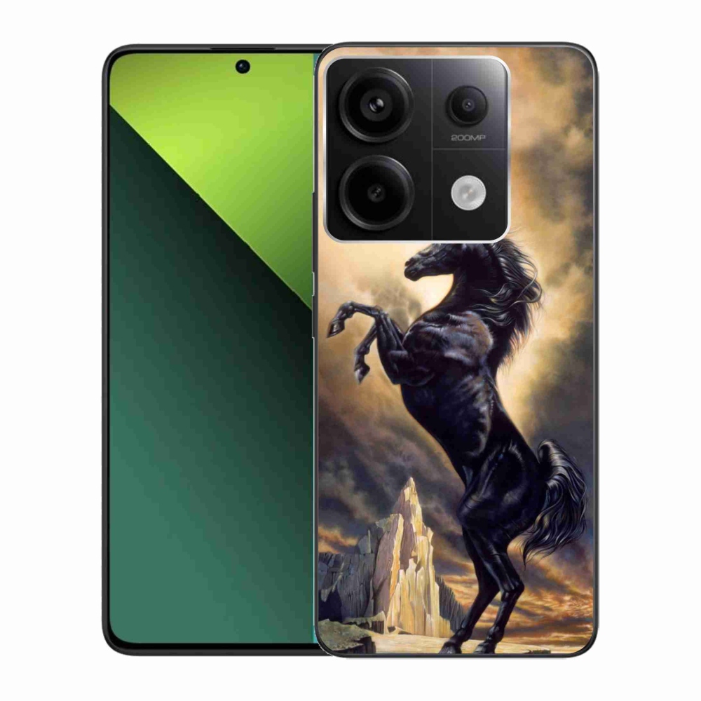 Gelový kryt mmCase na Xiaomi Redmi Note 13 Pro 5G/Poco X6 5G - černý kreslený kůň
