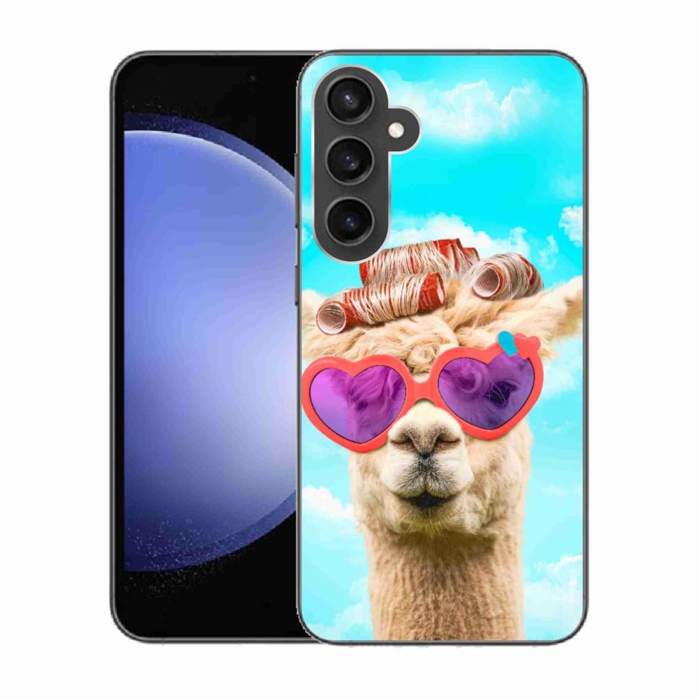 Gelový kryt mmCase na Samsung Galaxy S23 FE - lama s brýlemi