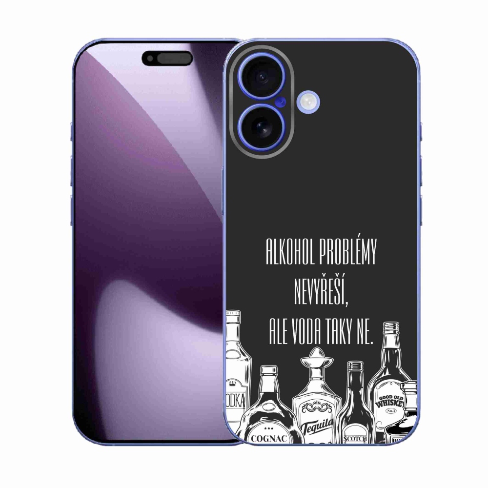 Gelový kryt mmCase na iPhone 17 - vtipný text černé pozadí
