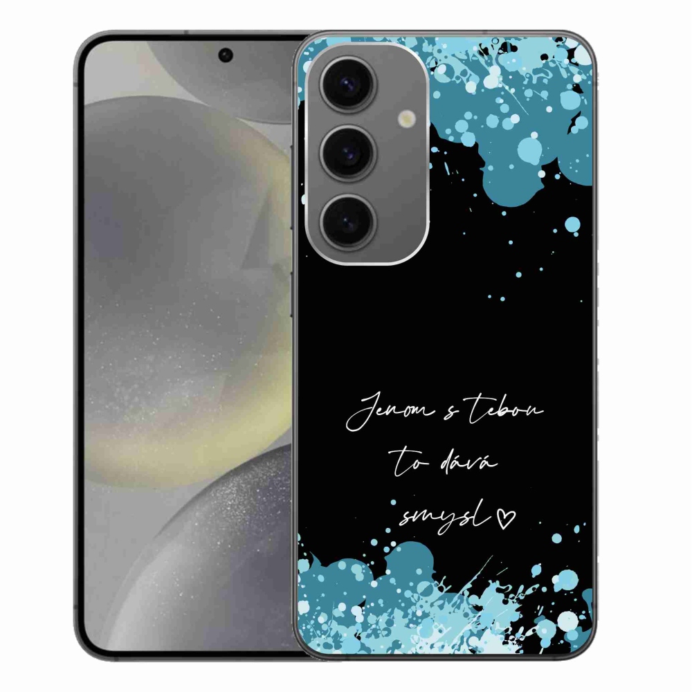 Gelový kryt mmCase na Samsung Galaxy S24+ - zamilovaný text černé pozadí