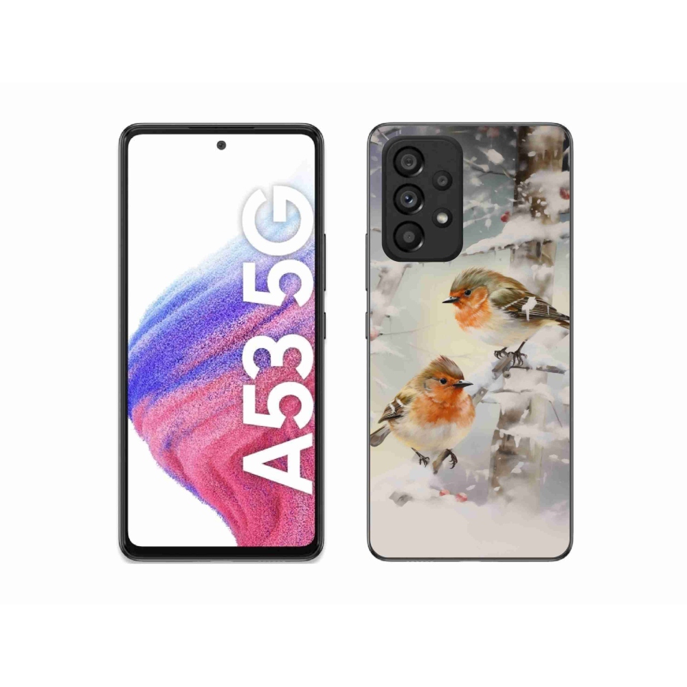 Gelový kryt mmCase na Samsung Galaxy A53 5G - ptáčci v zimě
