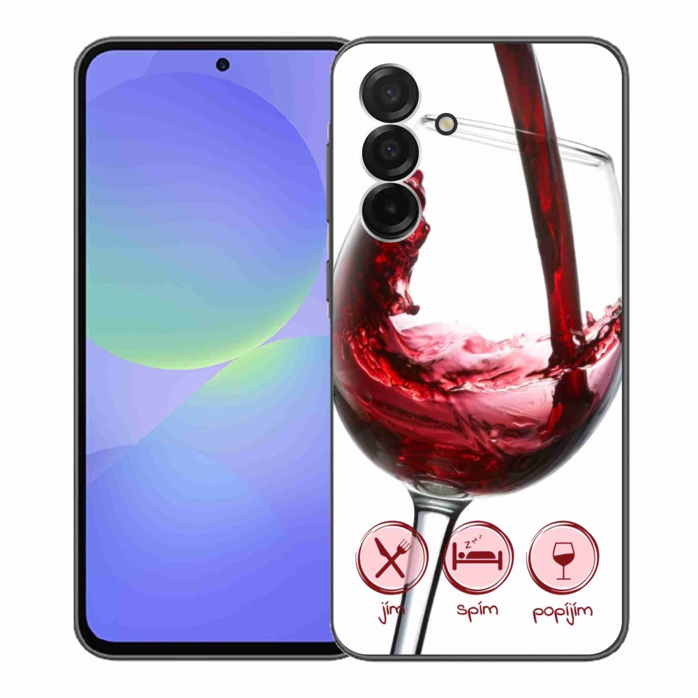 Gelový kryt mmCase na Samsung Galaxy A36 5G - sklenička vína červené