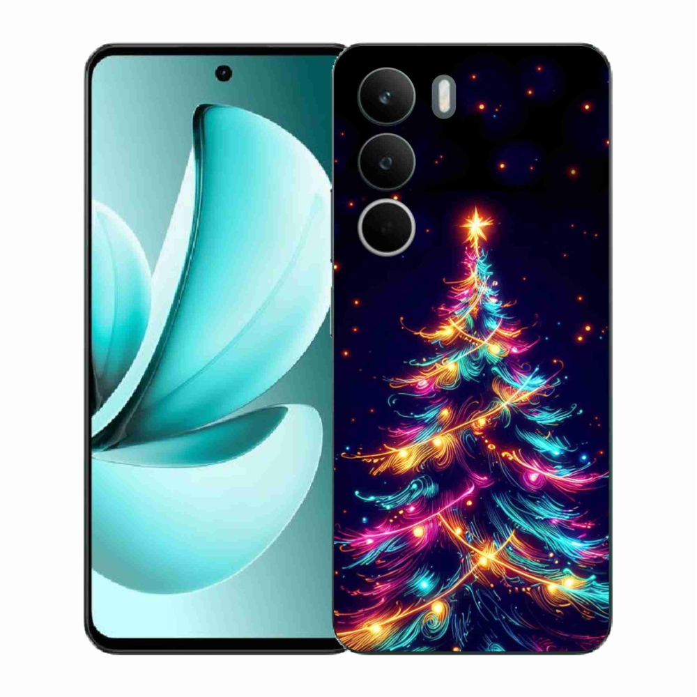 Gelový kryt mmCase na Realme C71 - neonový vánoční stromek