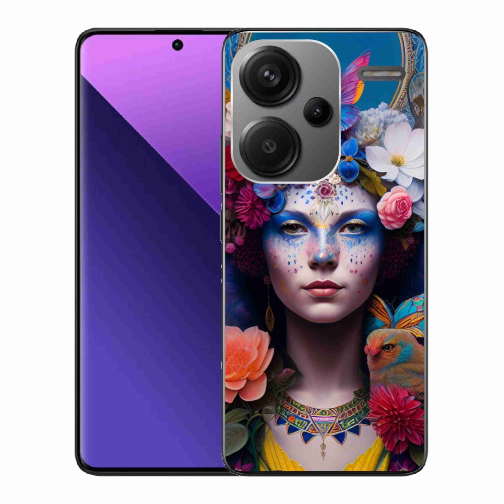 Gelový kryt mmCase na Xiaomi Redmi Note 13 Pro+ 5G - žena s květinami