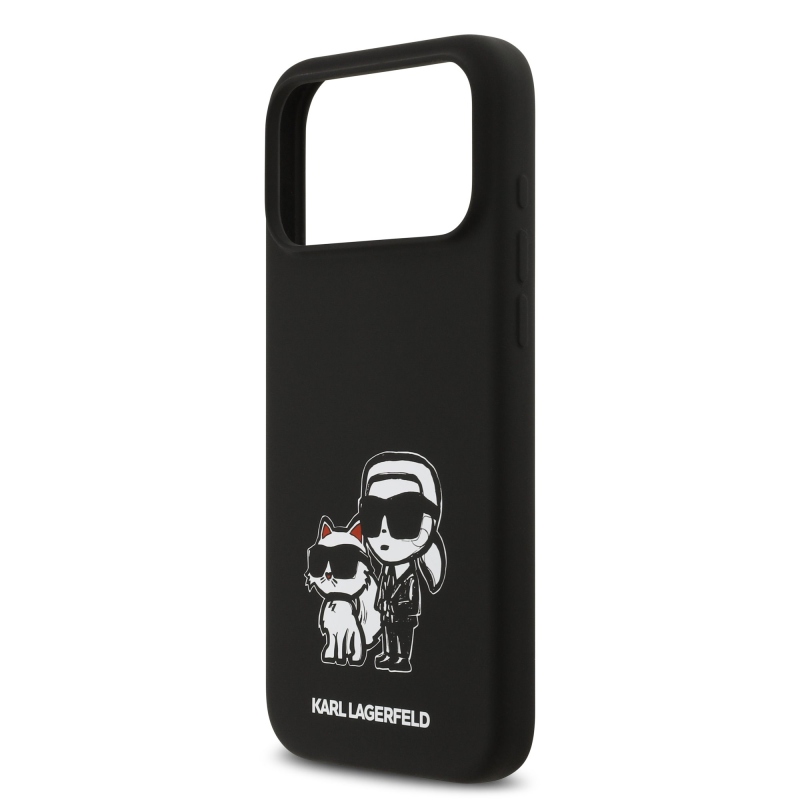 Karl Lagerfeld Liquid Silicone K&CH Sketch MagSafe Zadní Kryt pro iPhone 17 Pro Max Black