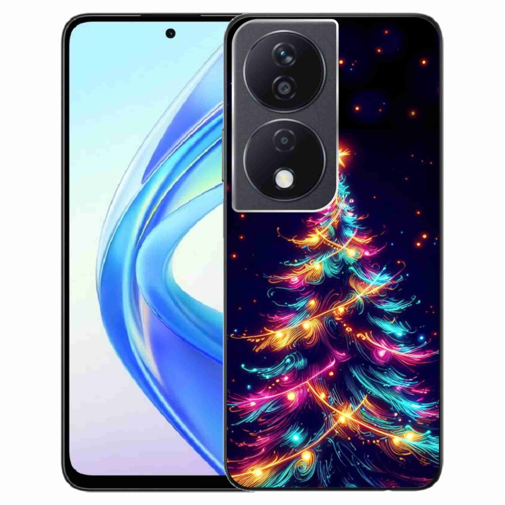 Gelový kryt mmCase na Honor X7b/Honor 90 Smart - neonový vánoční stromek