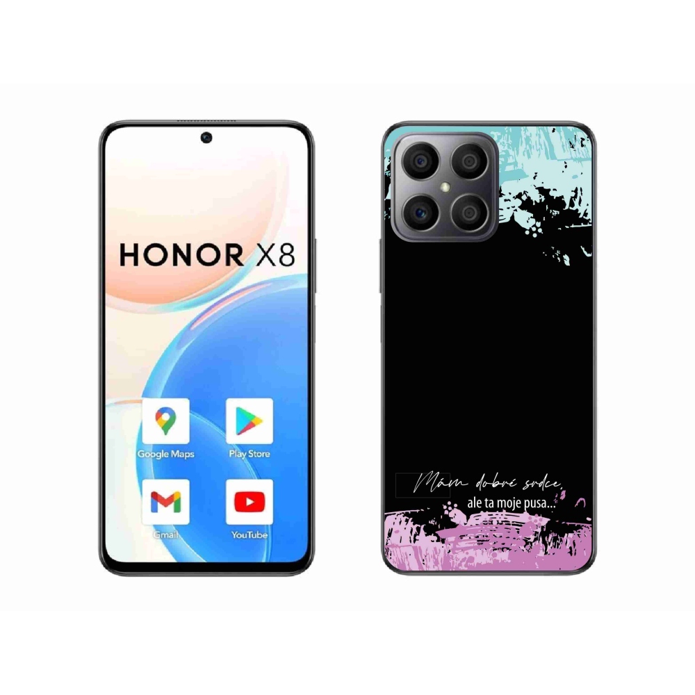 Gelový kryt mmCase na Honor X8 4G - vtipný text 3 černé pozadí