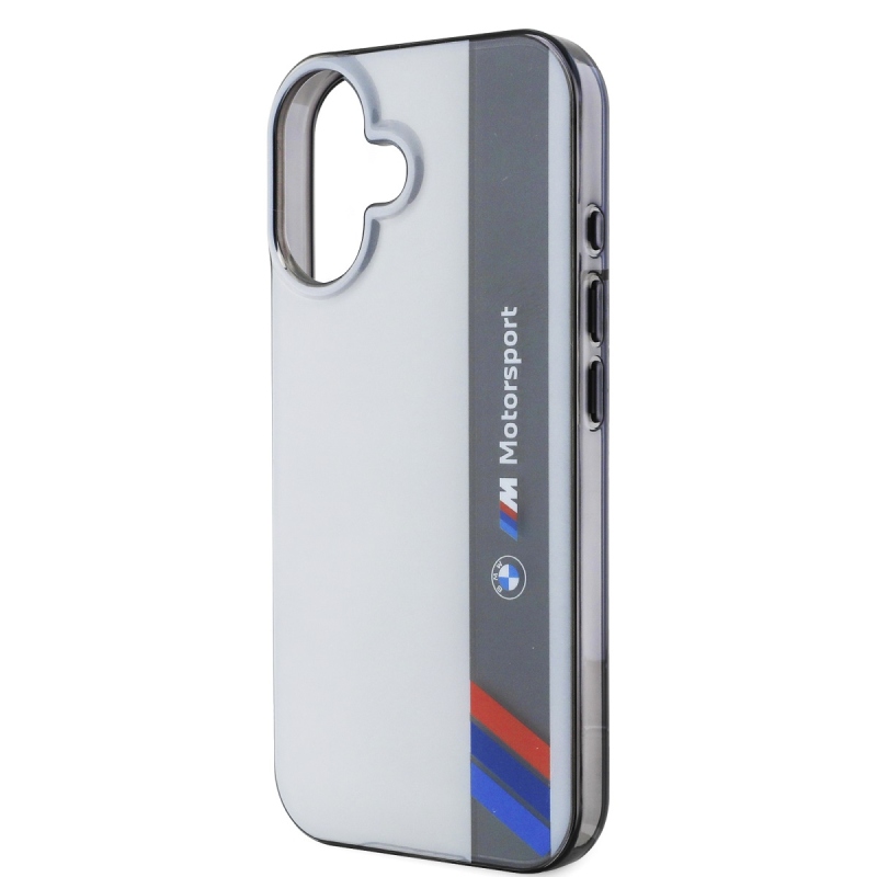 BMW IML Motorsport Vertical Stripe Zadní Kryt pro iPhone 16 Grey