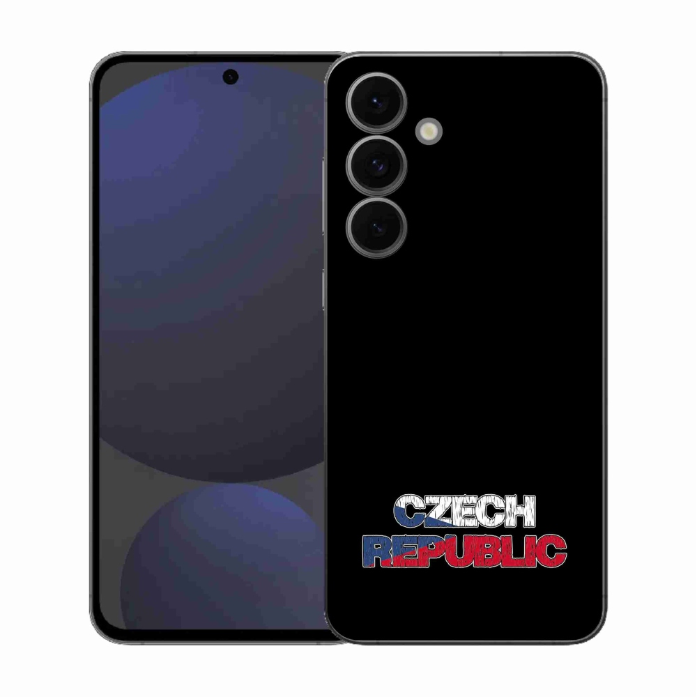 Gelový kryt mmCase na Samsung Galaxy S25 FE - Czech Republic černé pozadí
