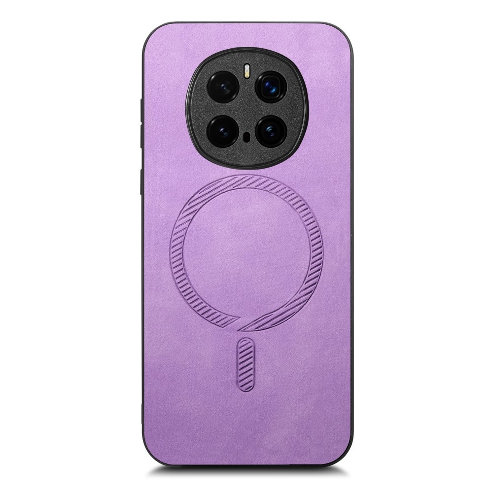 Skiny gelový obal s umělou kůží a podporou MagSafe na Honor Magic 7 Pro 5G - fialový