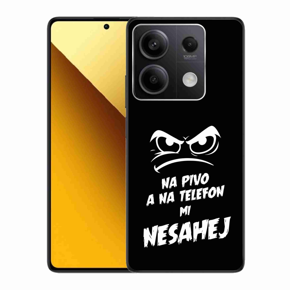 Gelový kryt mmCase na Xiaomi Redmi Note 13 5G - pivní motiv 2 černé pozadí