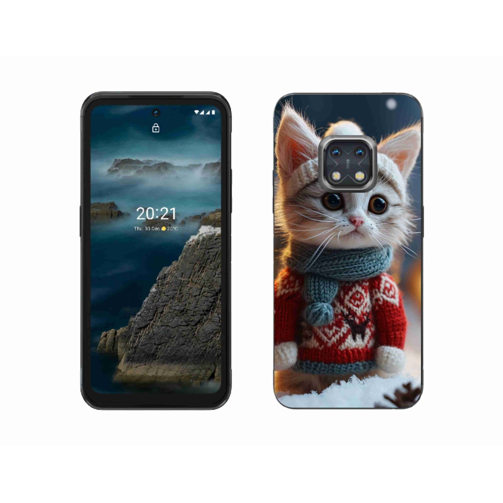 Gelový kryt mmCase na Nokia XR20 - kotě ve svetru