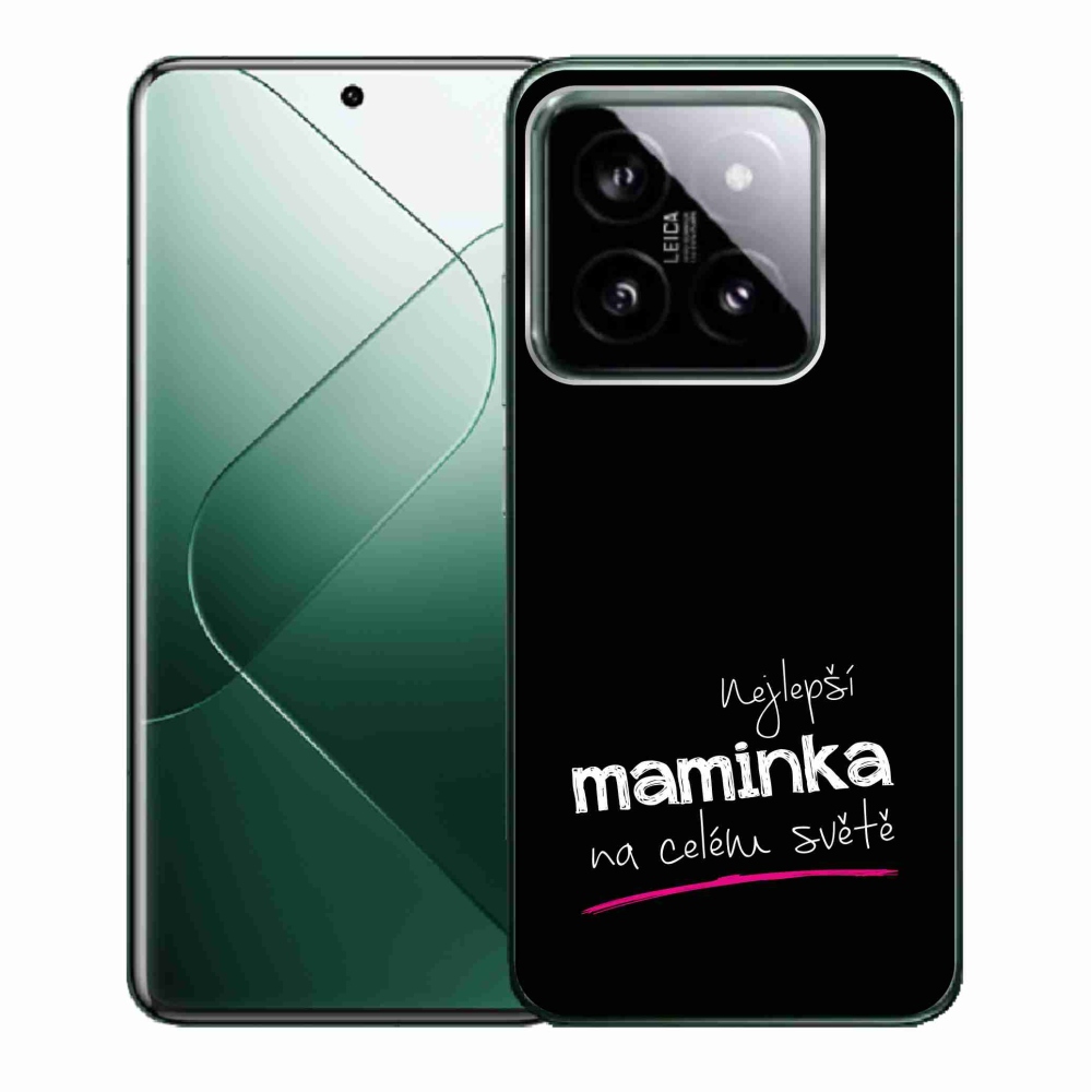 Gelový kryt mmCase na Xiaomi 14 - nejlepší maminka 4 černé pozadí