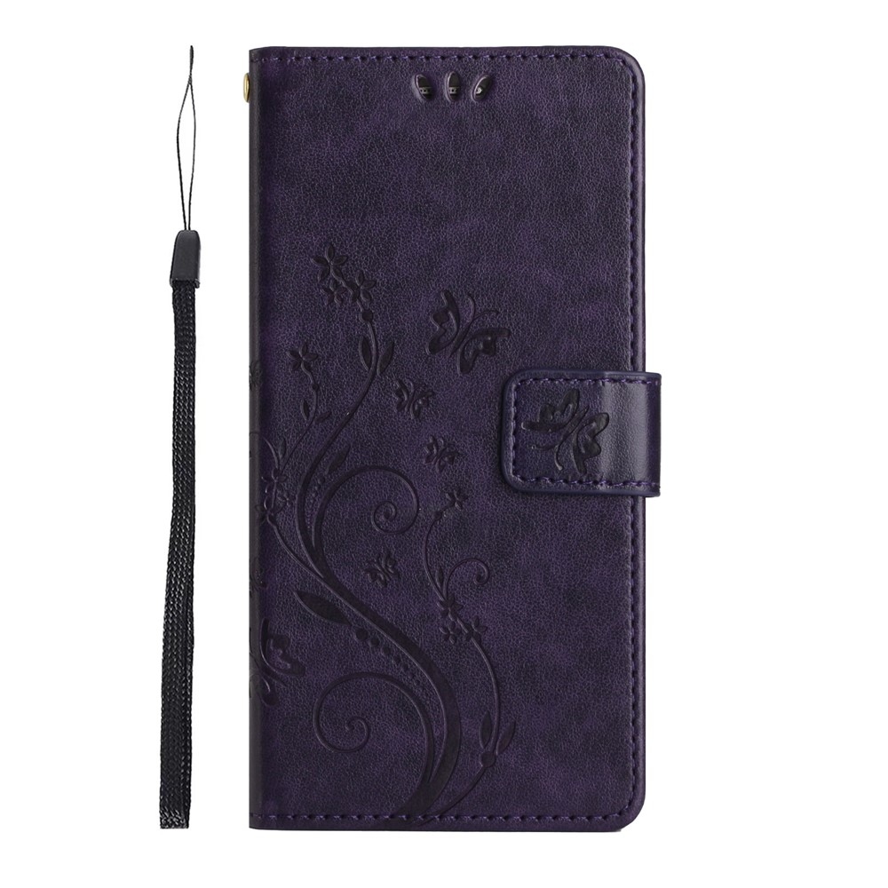 Flowers knížkové pouzdro na Motorola Moto G85 5G - tmavěfialové