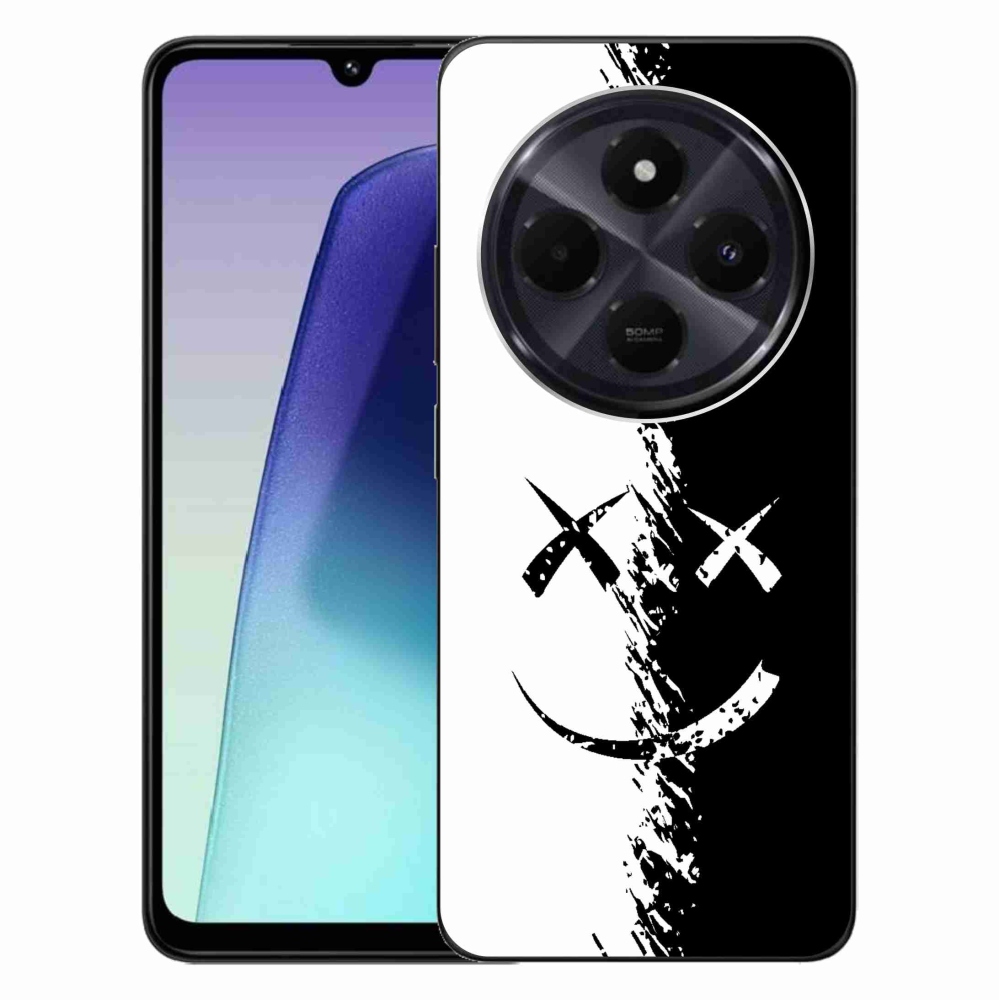 Gelový kryt mmCase na Xiaomi Redmi 14C/Poco C75 - černobílý smajlík