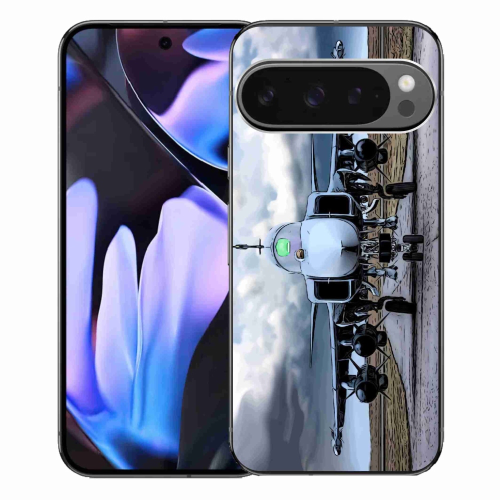 Gelový kryt mmCase na Google Pixel 9 Pro XL - vojenské letadlo