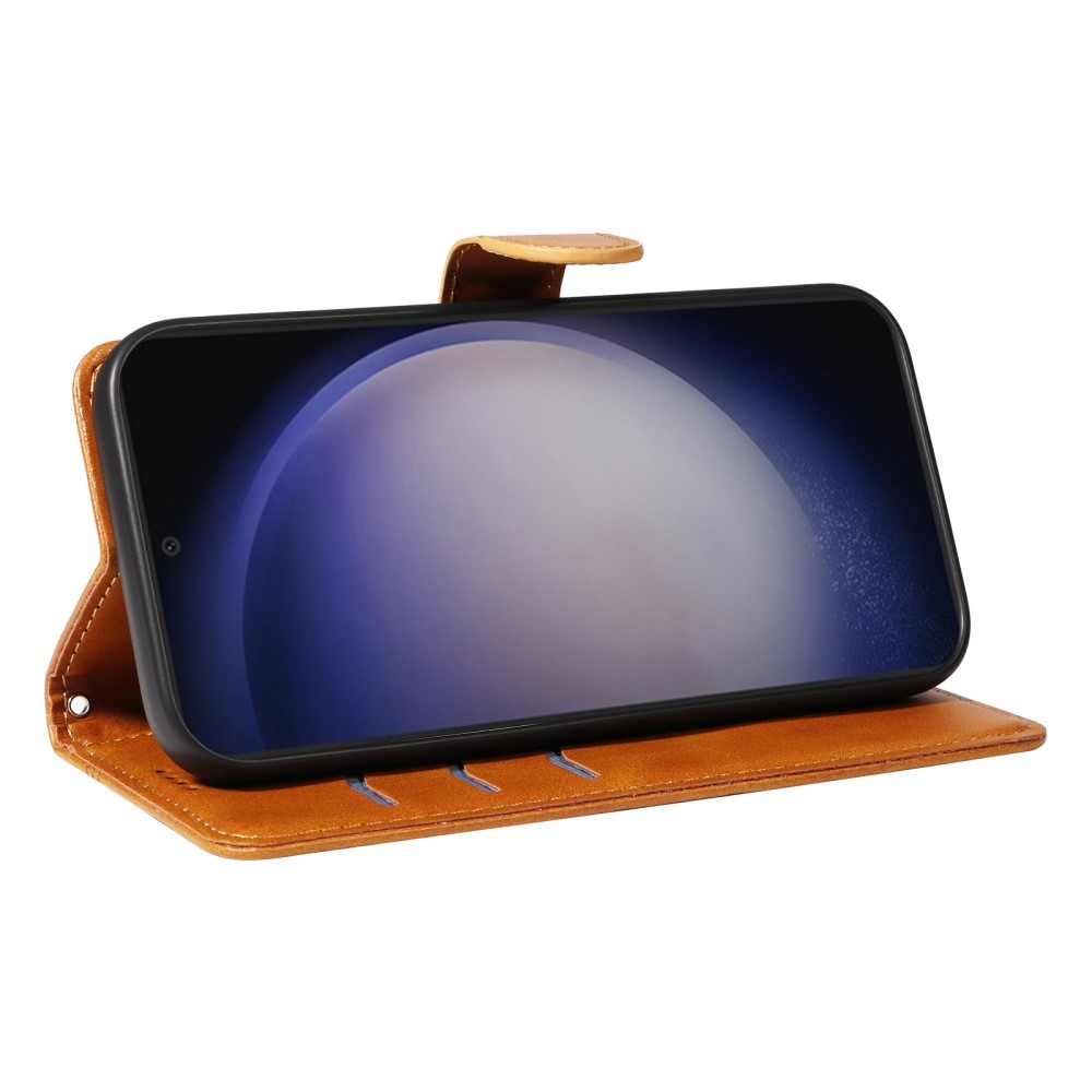 T-Shape knížkové pouzdro na Samsung Galaxy S24+/S25+ - hnědé