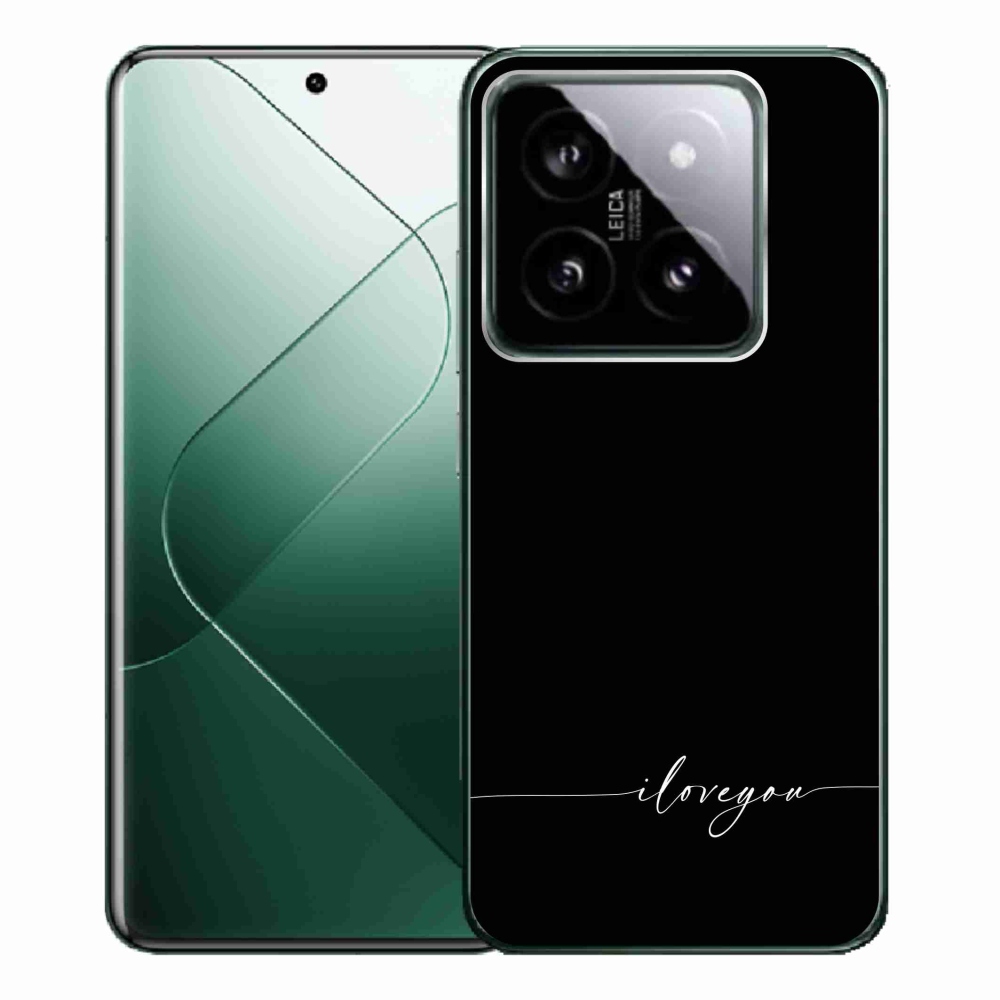 Gelový kryt mmCase na Xiaomi 14 Pro - I love you černé pozadí