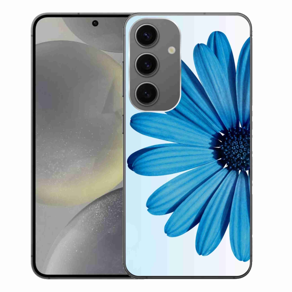 Gelový obal mmCase na Samsung Galaxy S24+ - modrá kopretina