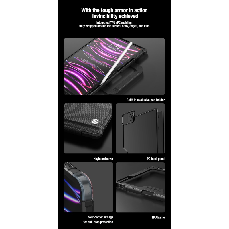 Nillkin Bumper GO Keyboard Case (Backlit Version) pro iPad Air 4/5/10.9 2020/11 2024/ Pro 11 2020/2021/2022 Black