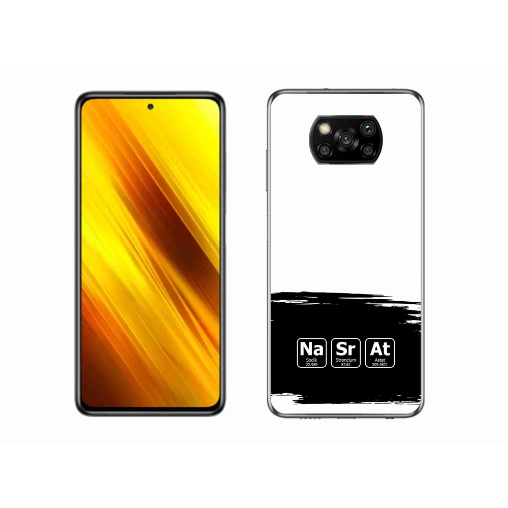Gelový kryt mmCase na Xiaomi Poco X3 Pro - chemické prvky černobílé pozadí
