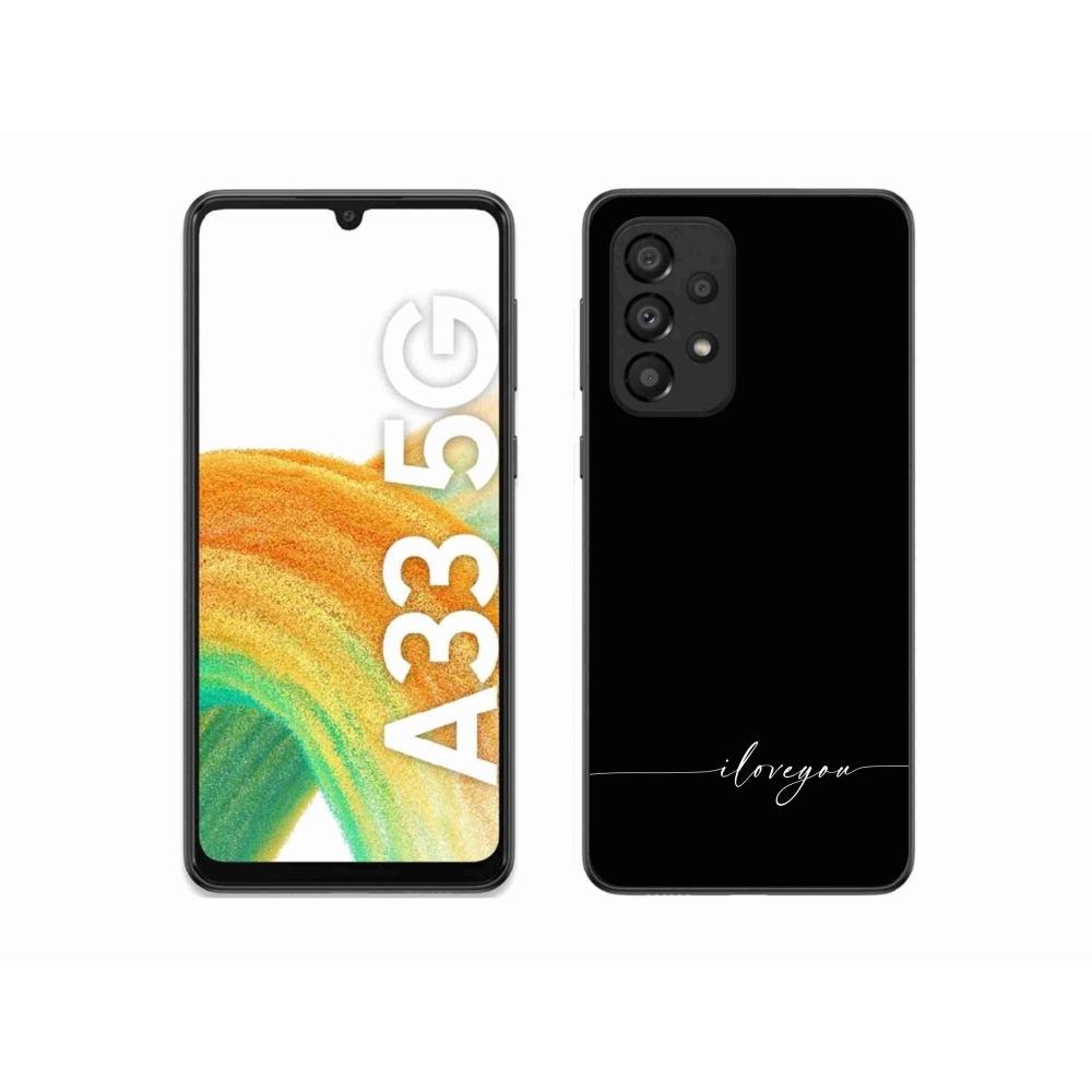 Gelový kryt mmCase na Samsung Galaxy A33 5G - I love you černé pozadí
