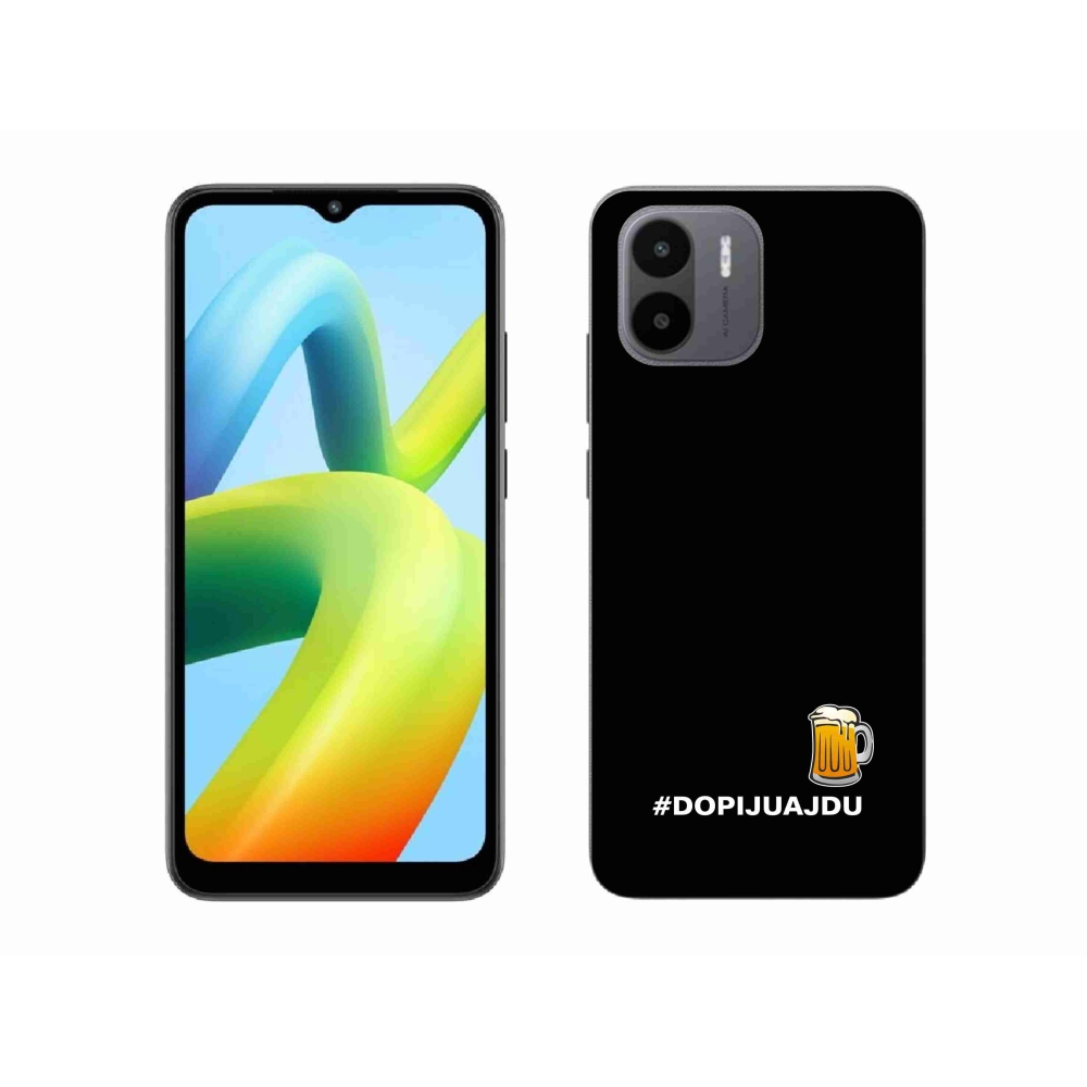 Gelový kryt mmCase na Xiaomi Redmi A1 - pivní motiv 1 černé pozadí