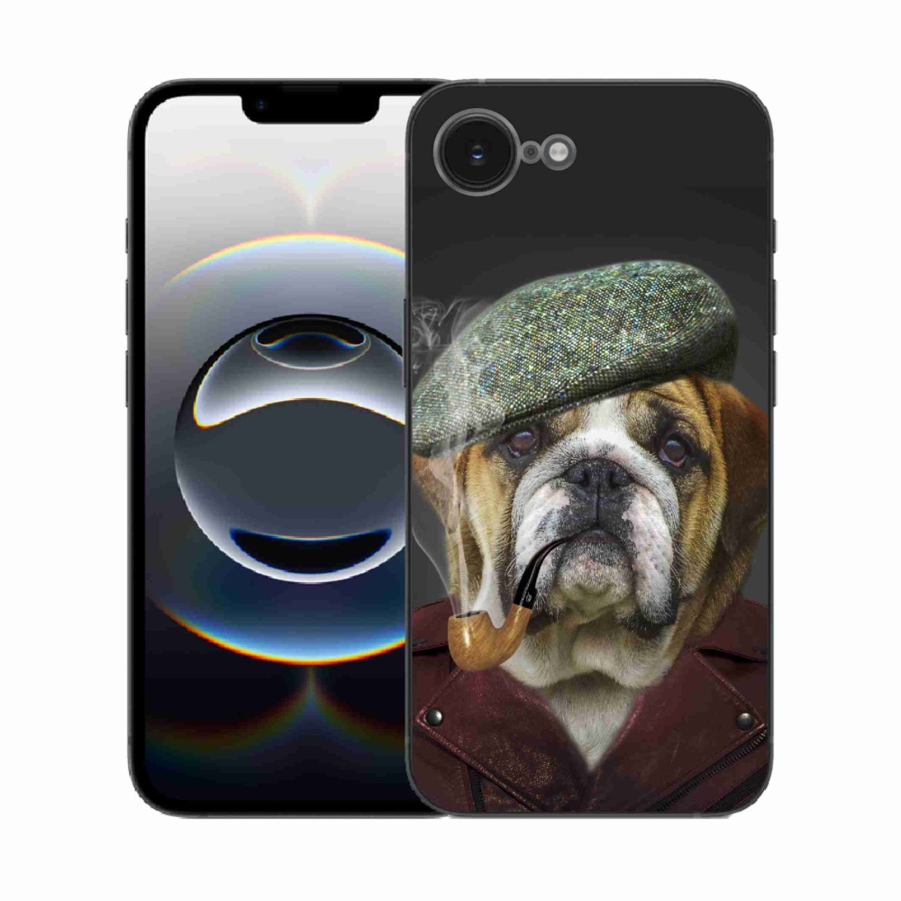 Gelový kryt mmCase na iPhone 16e - pes s fajfkou