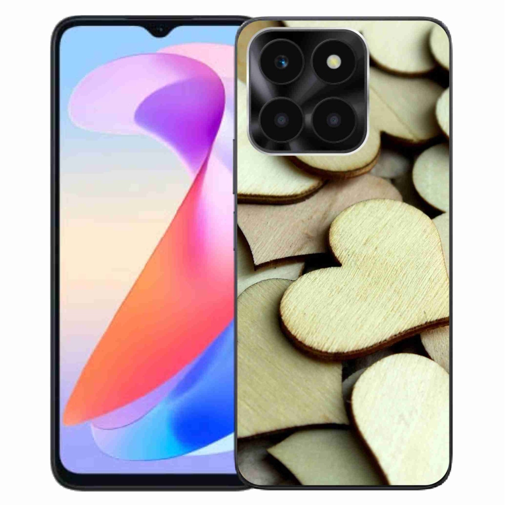 Gelový kryt mmCase na Honor X6a - dřevěná srdíčka