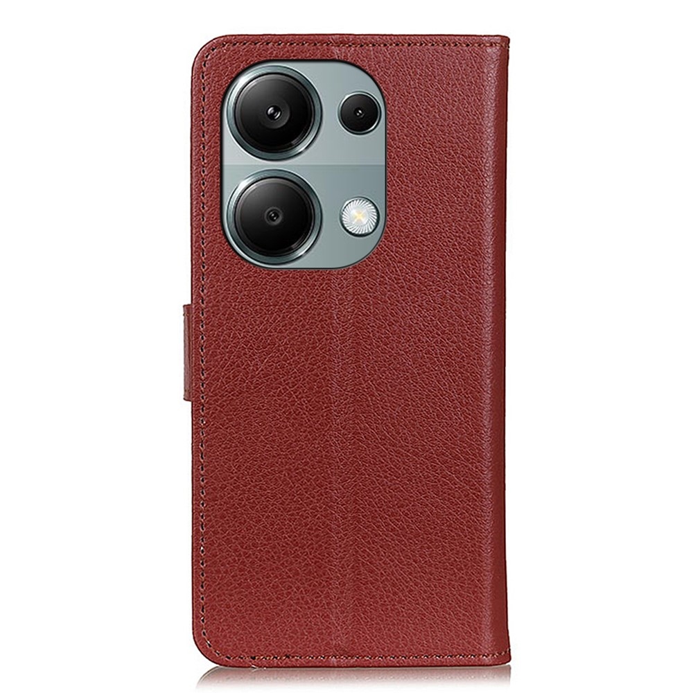 Litchie knížkové pouzdro na Xiaomi Redmi Note 13 - hnědé