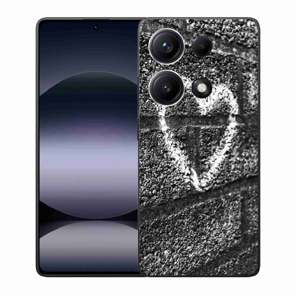 Gelový kryt mmCase na Xiaomi Redmi Note 14S - srdce na zdi