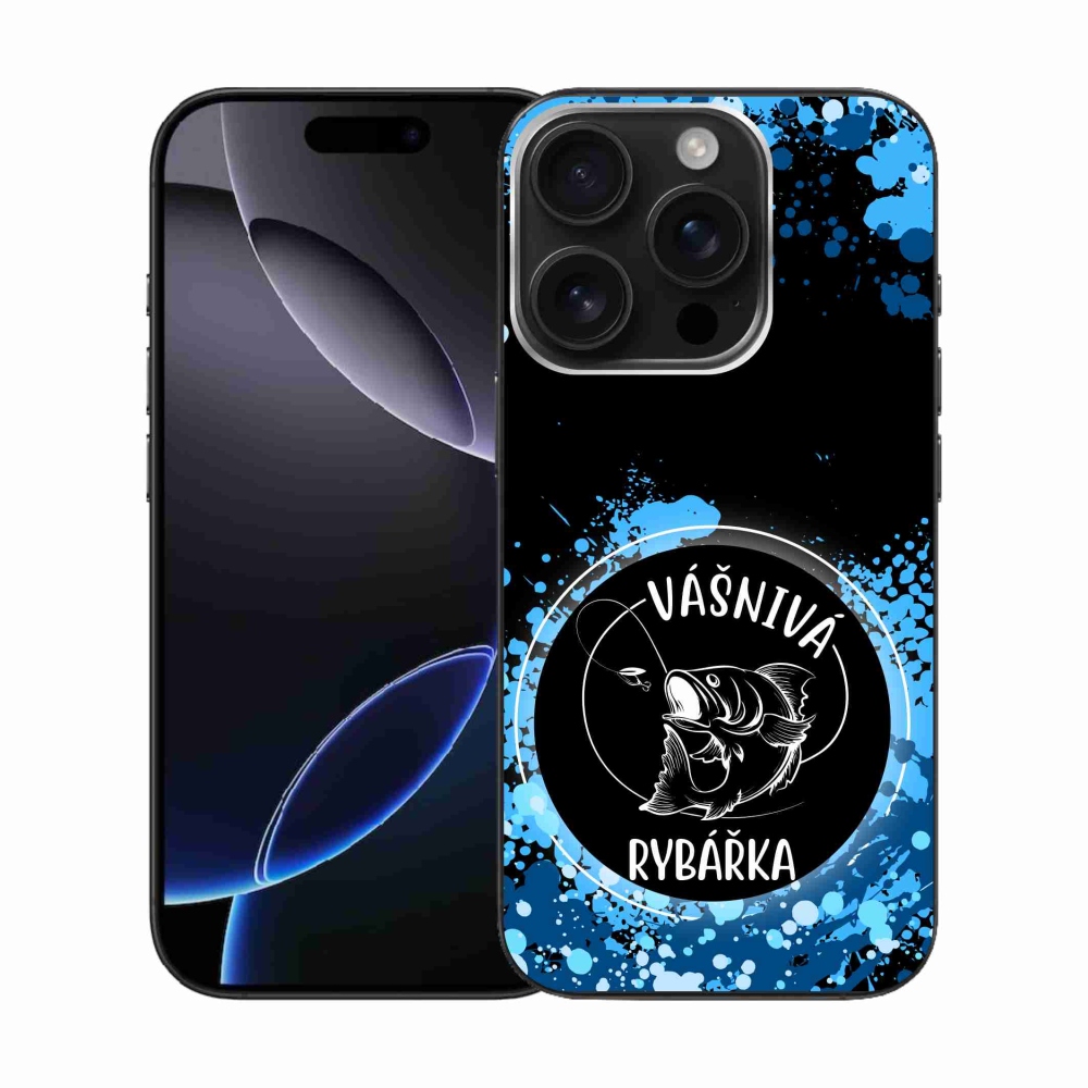 Gelový kryt mmCase na iPhone 16 Pro - vášnivá rybářka černé pozadí