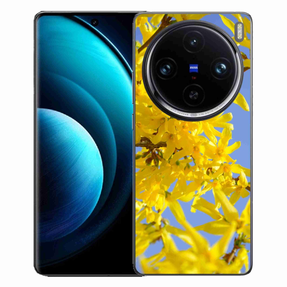 Gelový kryt mmCase na Vivo X100 Pro 5G - žluté květy