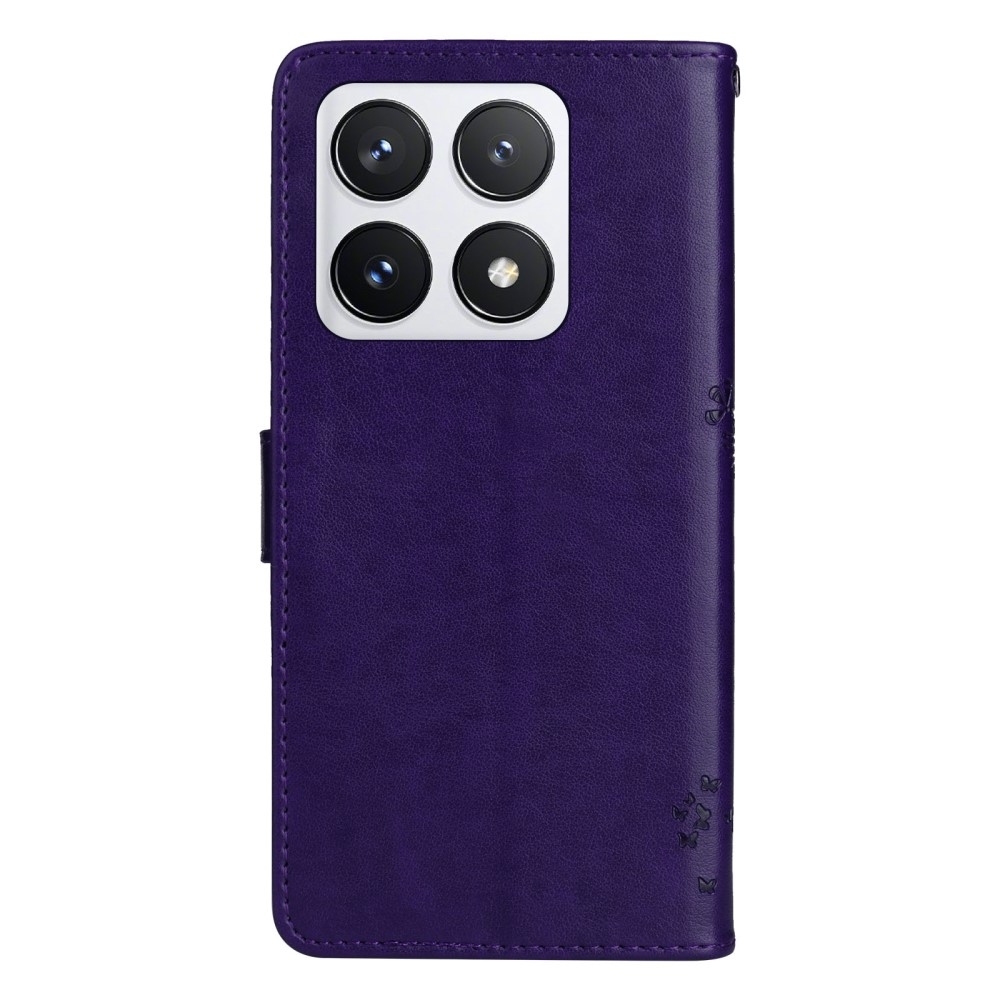 Trees knížkové pouzdro na Xiaomi 14T Pro - tmavěfialové