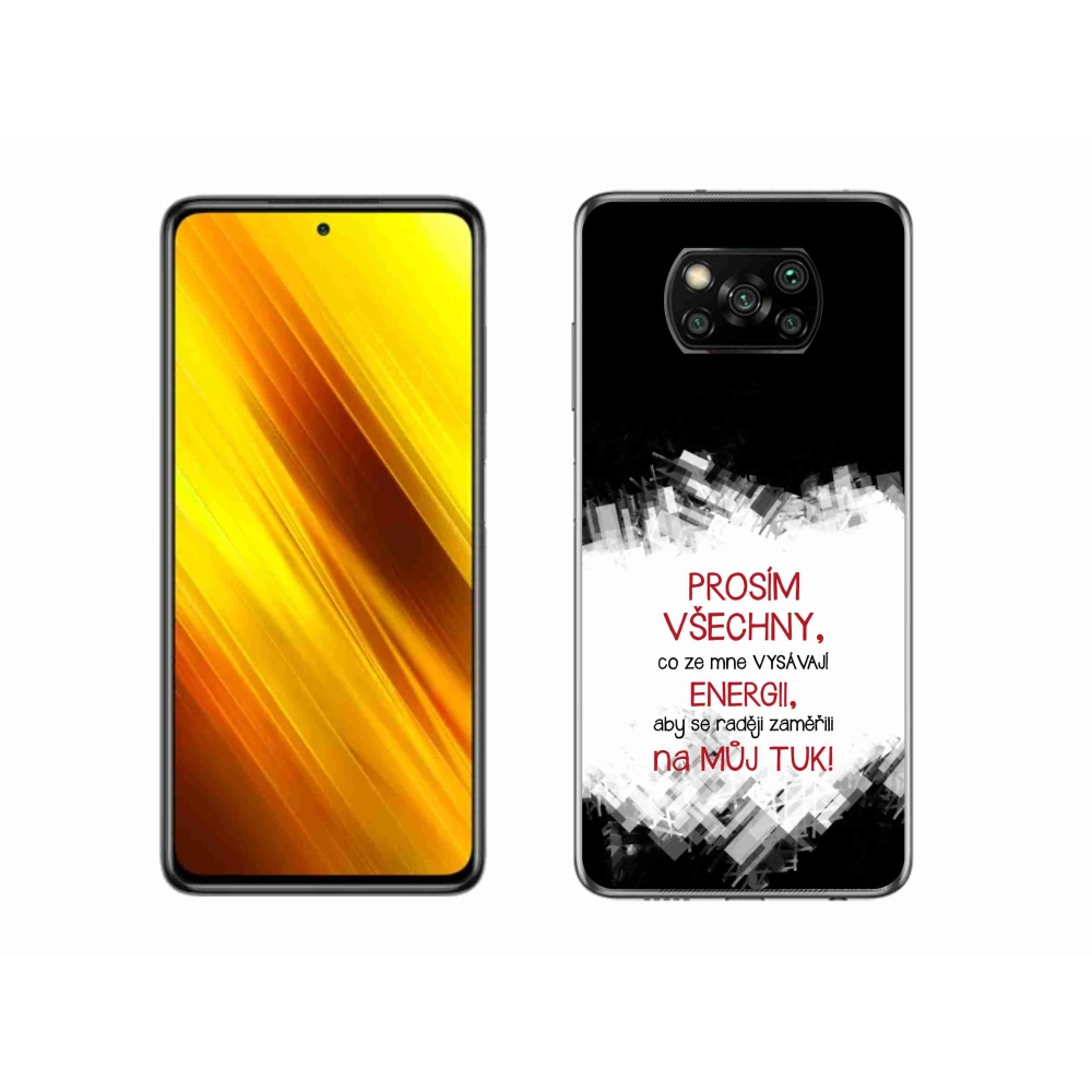 Gelový kryt mmCase na Xiaomi Poco X3 Pro - vtipný text 1 červený