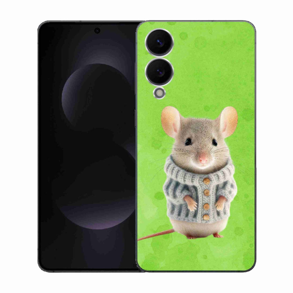 Gelový kryt mmCase na Samsung Galaxy S25 Edge - myška ve svetru