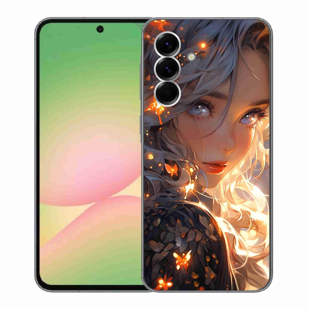 Gelový kryt mmCase na Samsung Galaxy A56 5G - dívka a motýli