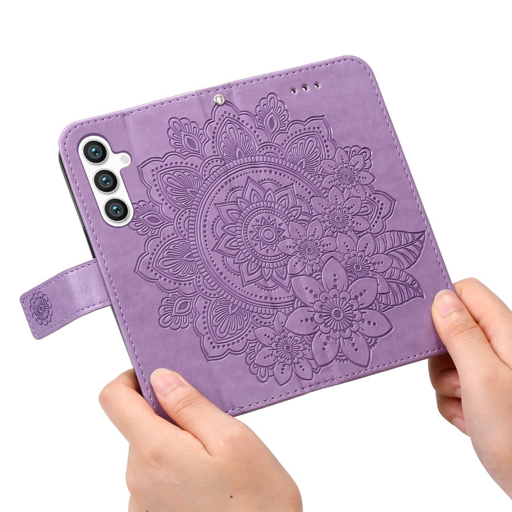 Floral knížkové pouzdro na Samsung Galaxy S25+ - fialové