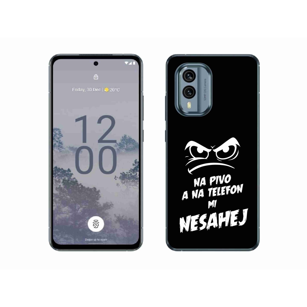 Gelový kryt mmCase na Nokia X30 5G - pivní motiv 2 černé pozadí