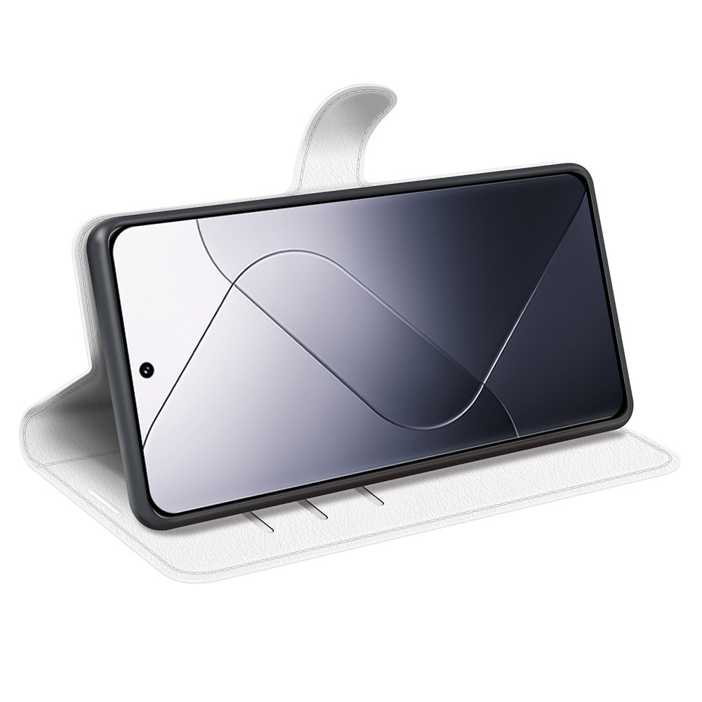 Litchi knížkové pouzdro na Xiaomi 14 - bílé