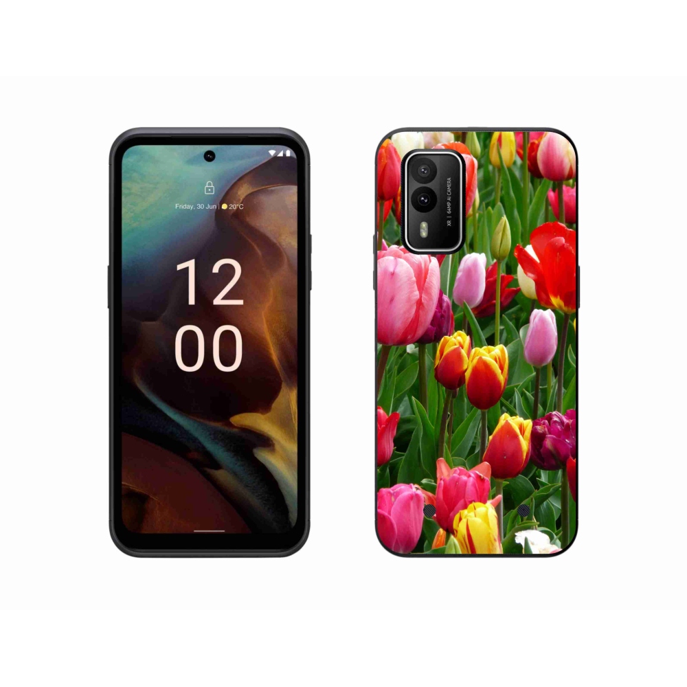 Gelový kryt mmCase na Nokia XR21 - tulipány