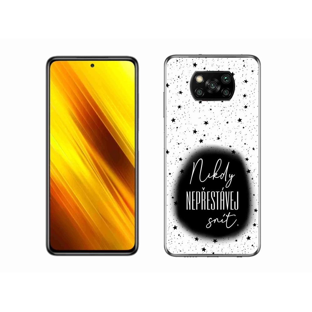 Gelový kryt mmCase na Xiaomi Poco X3 Pro - citát 1 černobílé pozadí
