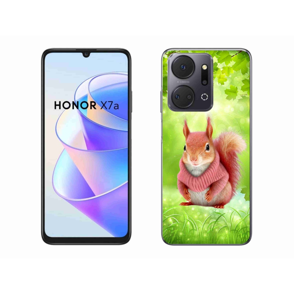 Gelový kryt mmCase na Honor X7a - veverka ve svetru