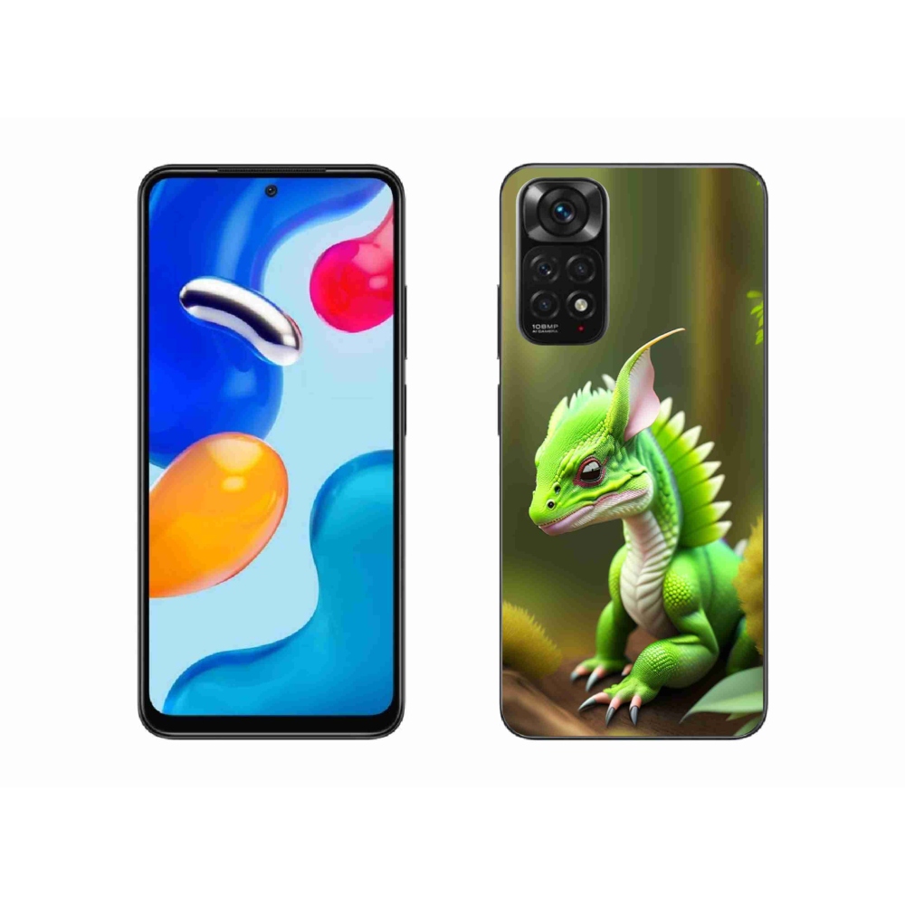 Gelový kryt mmCase na Xiaomi Redmi Note 11S 4G - zelený dráček