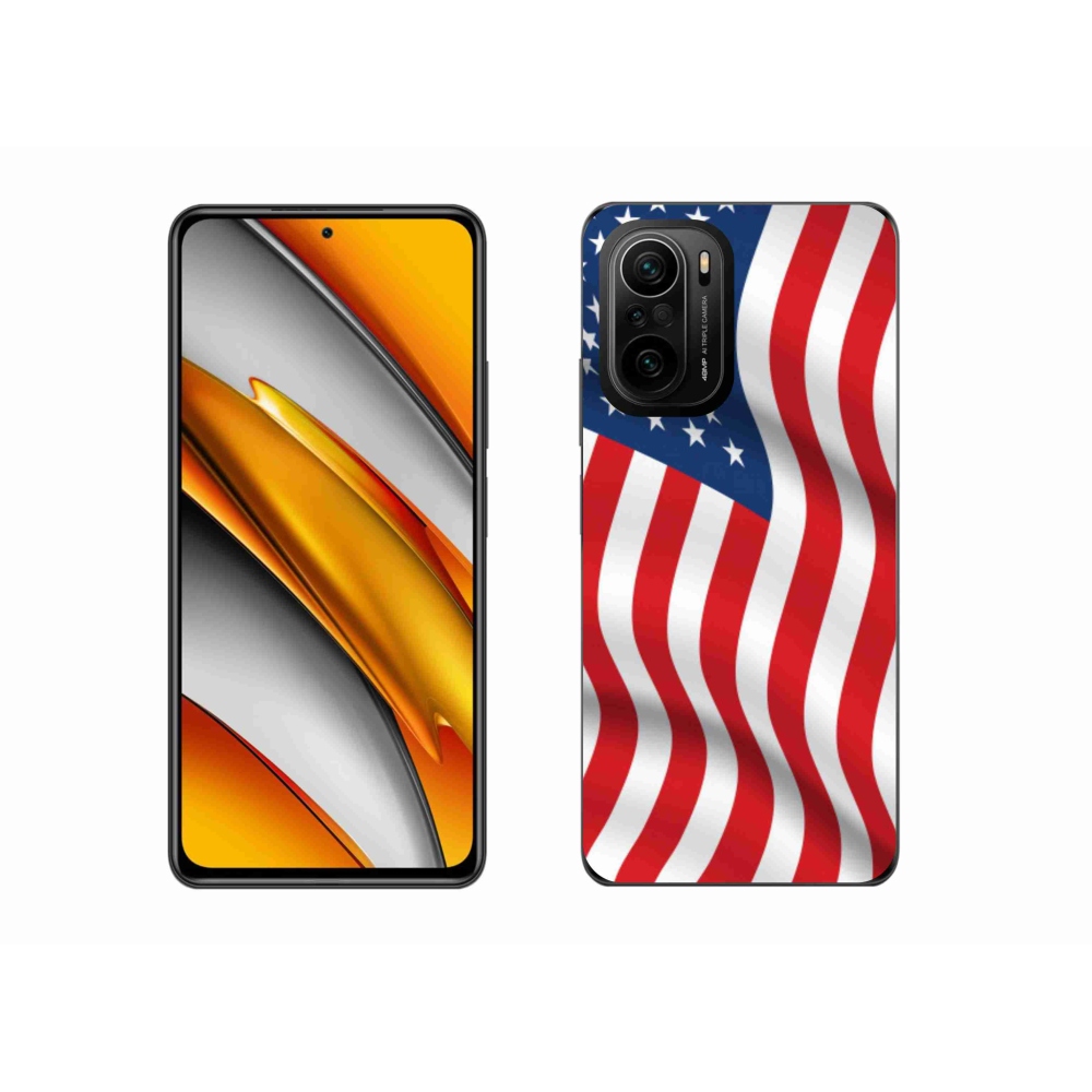 Gelový kryt mmCase na mobil Xiaomi Poco F3 - USA vlajka