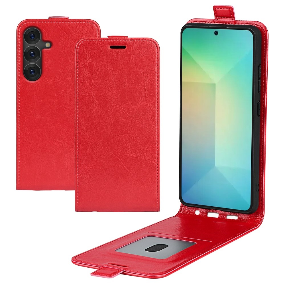 Vertical knížkové pouzdro na Samsung Galaxy S25 - červené