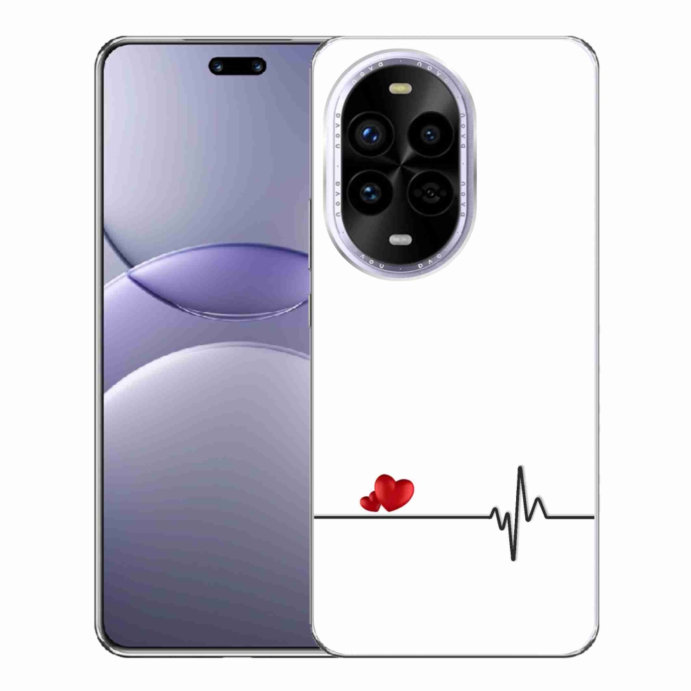 Gelový kryt mmCase na Huawei Nova 13 Pro 5G - srdce a tep bílé pozadí